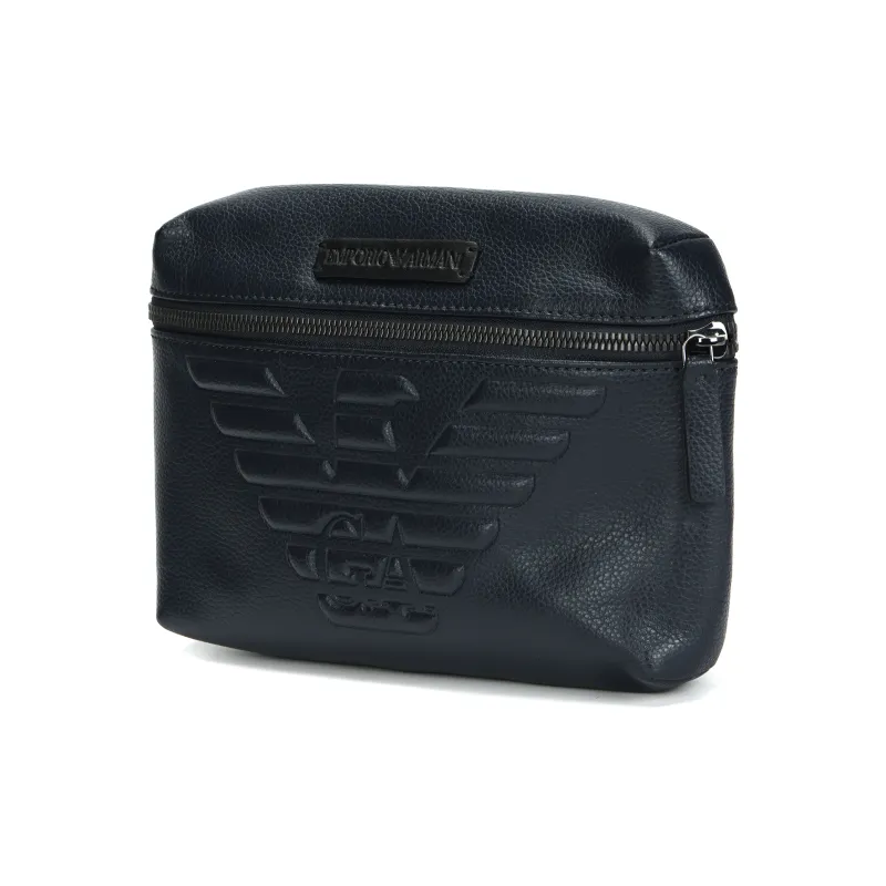 EMPORIO ARMANI Polyester With Polyurethane Shoulder Bag, Crossbody Bag Regular Men's Marine Blue-3