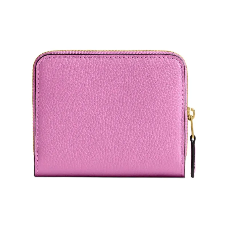 COACH Essential Polished Pebbled Leather Wallet Mini Women's Fuchsia-1