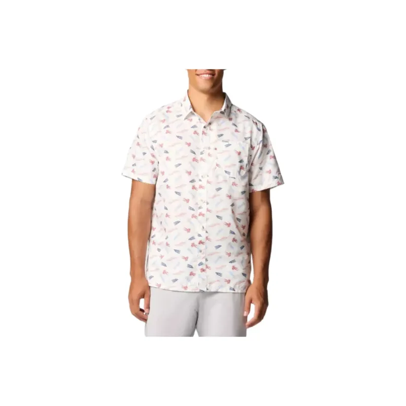 Columbia Shirt Men's White Pink Aphid Pride-0