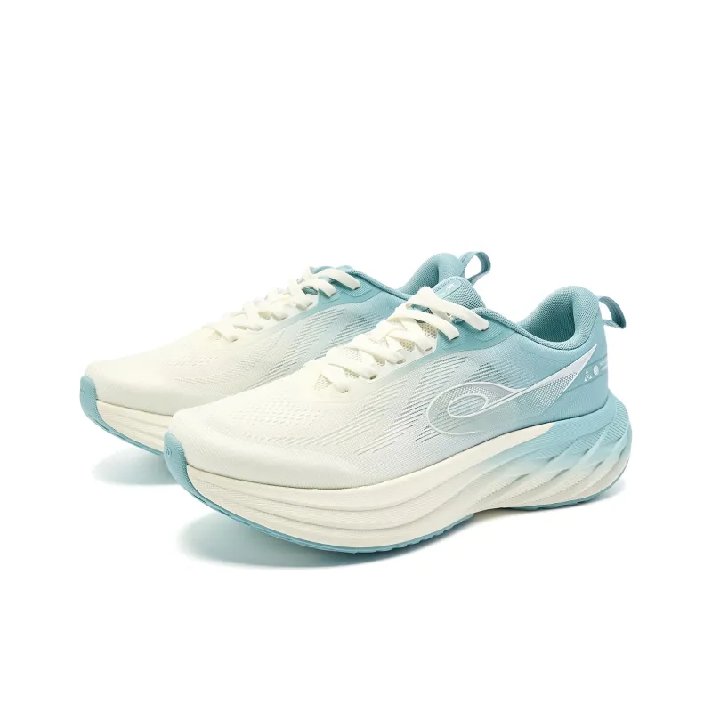 QIAODAN Cushioning, Slip Resistant, And Abrasion Resistant Low Top Casual Running Shoes Men's White Blue-2