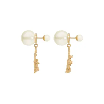 DIOR Resin, Pearl, Metal Earrings Women's Gold