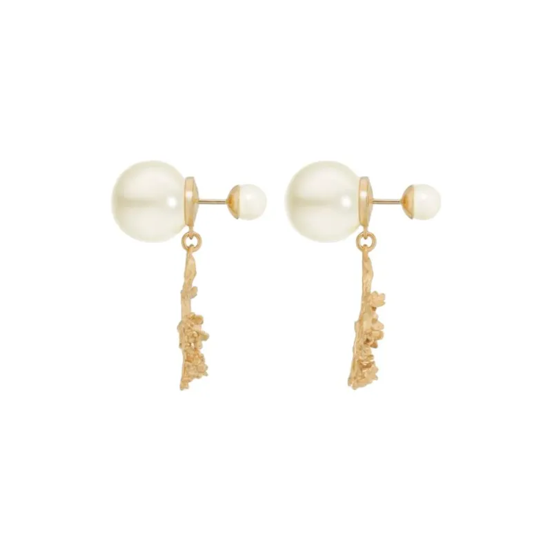 DIOR Resin, Pearl, Metal Earrings Women's Gold-0