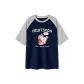 Navy Blue & White Heather Gray