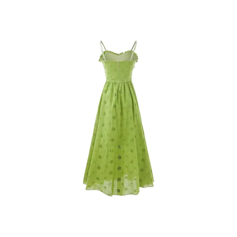 OZVO Slip Dresses Women's Green-1