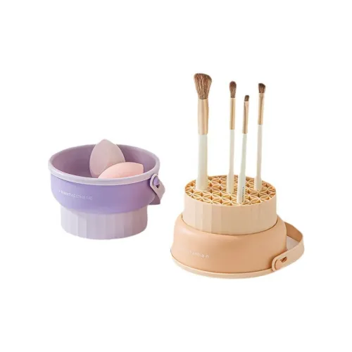 Suiyiie Makeup Brush, Powder Puff, Makeup Sponge Renewing Bowl, Silicone Powder Puff Storage Rack & Shelf, Drying Tools