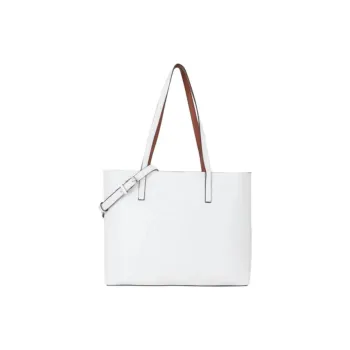 Valentino Leather Tote Bag, Shopping Bag, Shoulder Bag, Handbag Women's White & Brown