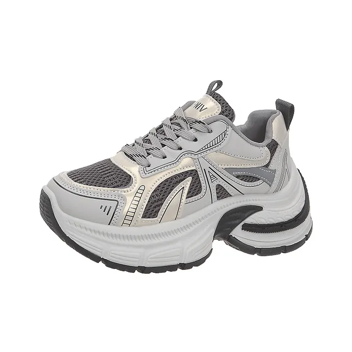 DGUMI Slip Resistant, Abrasion Resistant, Breathable Coverage Low Top Chunky Sneakers Women's-13