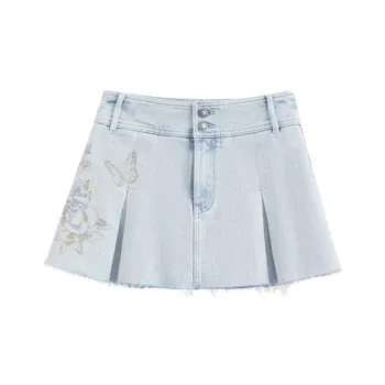 Ed Hardy SS25 Denim Short Skirts Women's