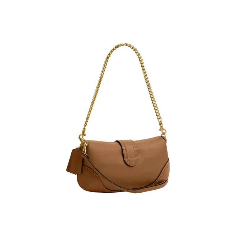 COACH Soho Sheepskin Handbag, Shoulder Bag Medium Size Women's Brown-1