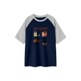 Navy Blue & White Heather Gray