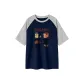 Navy Blue & White Heather Gray