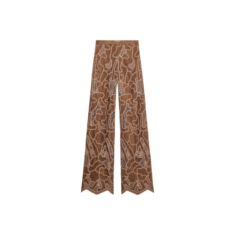 ZARA Casual Pants Women's Beige Brown-0