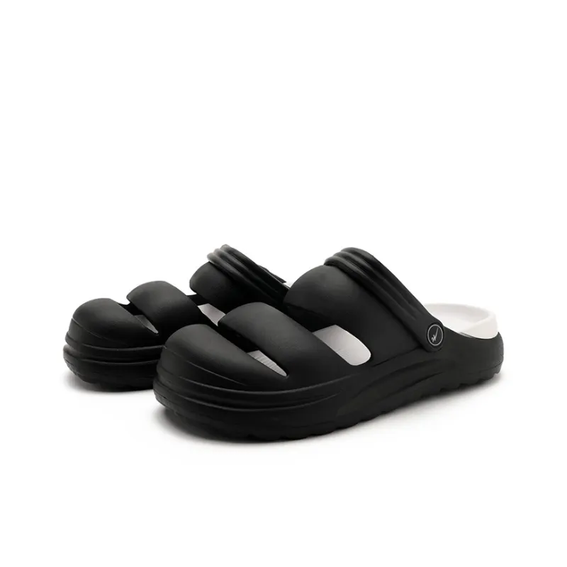 DOUBLE STAR 88 Abrasion Resistant Slip Resistant Quiet Closed Toe Slippers Men's Black White-1