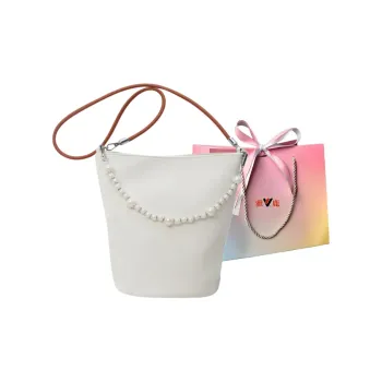 Yalu PU Bucket Bag, Crossbody, One Shoulder Handbag Regular Women's Black/Pink/Ecru/Silver