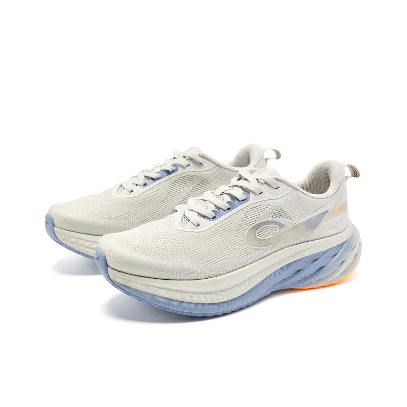 QIAODAN Cushioning, Slip Resistant, And Abrasion Resistant Low Top Casual Running Shoes Men's Gray Blue-2