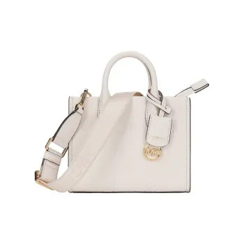MICHAEL KORS Mirella Cow Leather Shoulder Bag, Crossbody Bag Women's Milk White