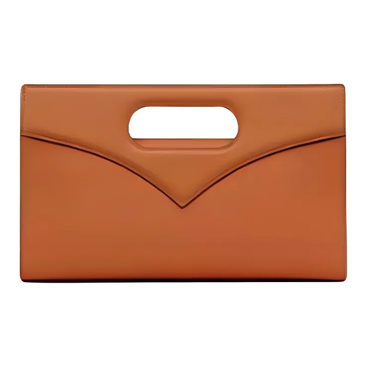MCM Embossed Leather Clutch Trumpets Women's Cognac-3