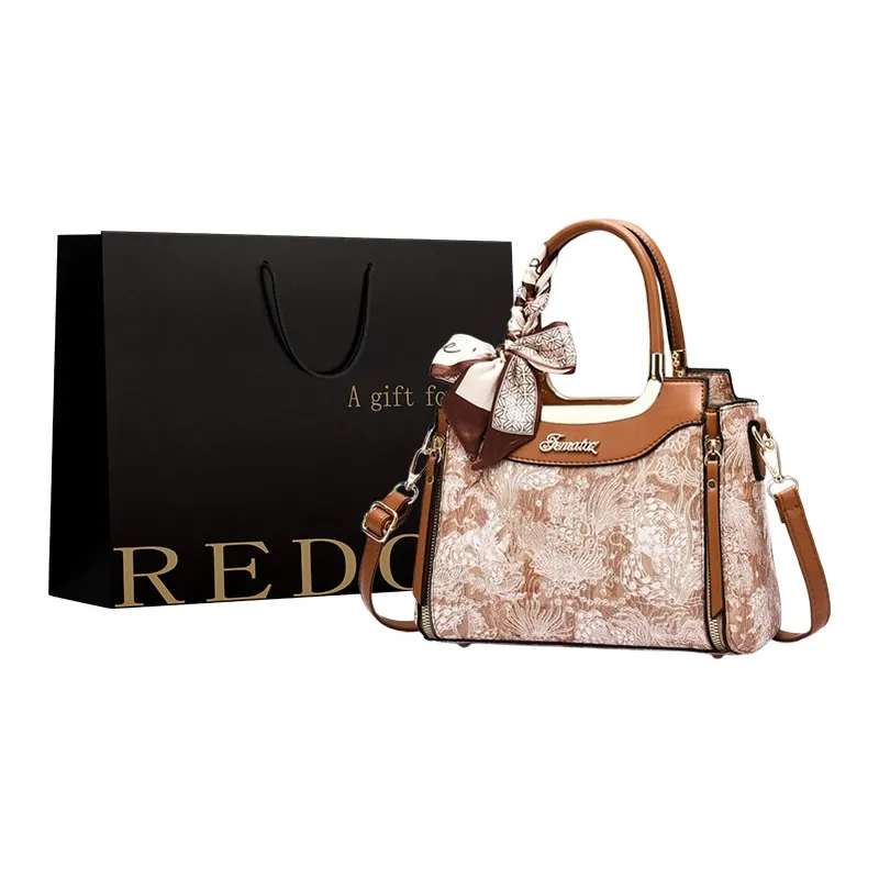 REDOO PU Handbag Regular Women's Black/Red/Gray/Pink/Earth Yellow-8