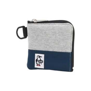 CHUMS Cotton And Polyester Blend Coin Purse Unisex Gray & Marine Blue
