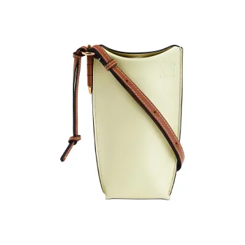 LOEWE Gate Pocket Smooth Cow Leather Shoulder Bag Crossbody Bag Regular Women's Light Grayish Stone