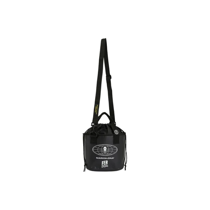MARK & LONA Waterproof Fabric Bucket Bag, Shoulder Bag, Crossbody Bag, Handbag Unisex Black-1