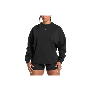 GYMSHARK Barbell Hearts Sweatshirt Women's Black