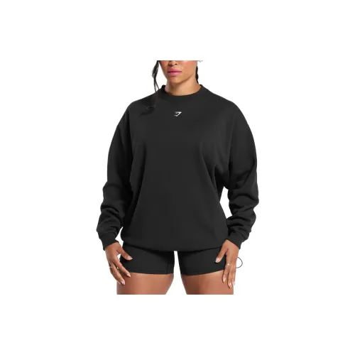 GYMSHARK Barbell Hearts Sweatshirt Women's Black