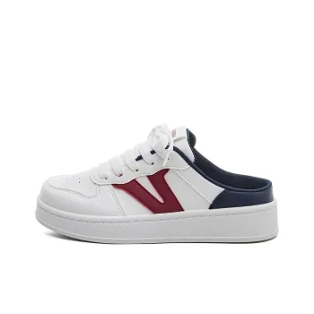 HUANQIU Rubber Sole Abrasion Resistant Slip Resistant Closed Toe Slippers Women's White Blue Red