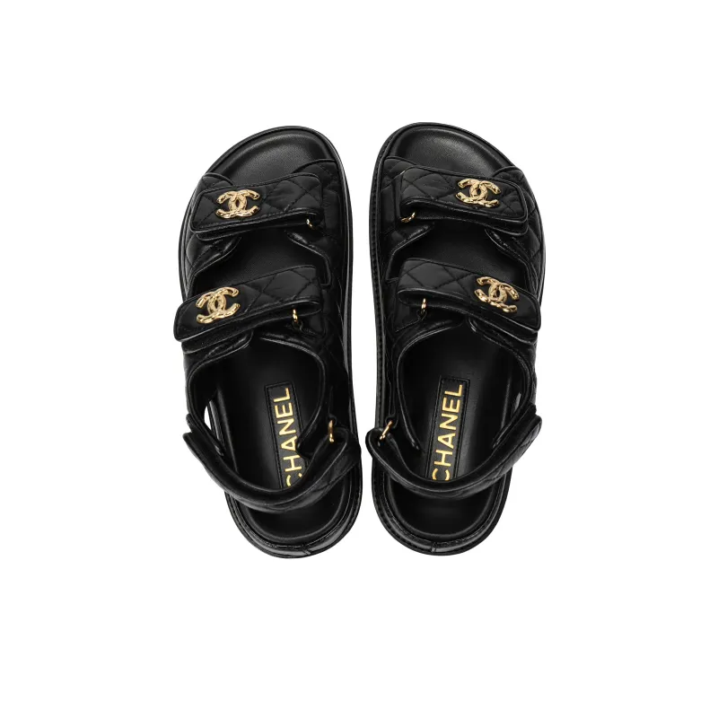 CHANEL Beach Sandals Women's Black-2
