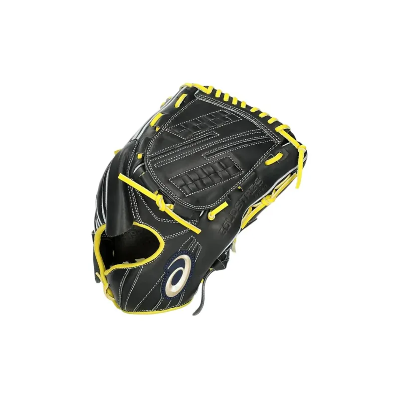 Asics Baseball Gloves Pitcher Glove Top Grain Cow Leather Unisex Black-0