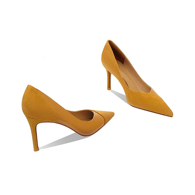 Lan Miao Slim Heel High Heels Women's Camel-2