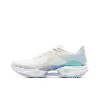 LiNing Super Light 22 Cushioning, Wear Resistant Low Top Physical Fitness Test & Exam Running Shoes Men's White Blue