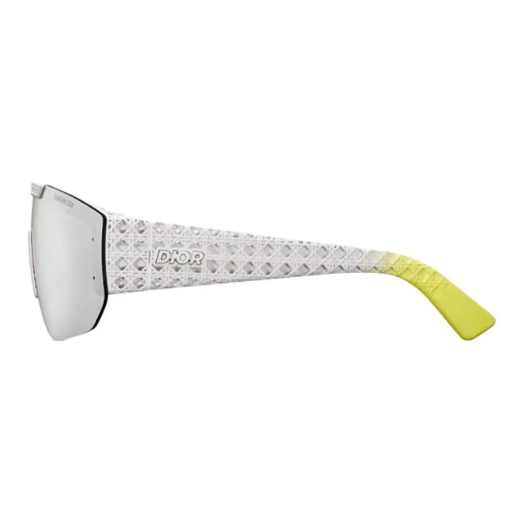 DIOR Metal Irregular Shape Sunglasses Unisex White-2