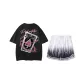Clothing Set (Black T-Shirt+Black Gradient Shorts)