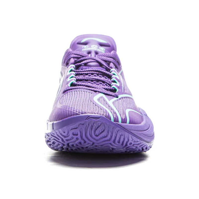 LiNing Cushioning, Slip Resistant, Abrasion Resistant, Rebound Grip Low Top Basketball Shoes Men's Zircon Purple-4