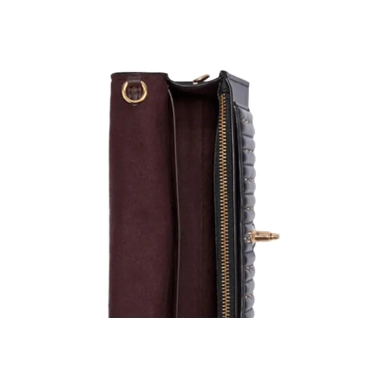 COACH Lane Leather Small Square Bag Clutch, Portable Crossbody Bag, Shoulder Bag Small Size Women's Black-4