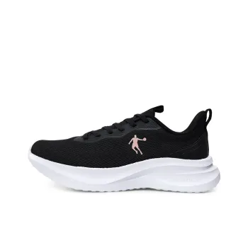 QIAODAN Anti Slip Wear Resistant Low Top Casual Running Shoes Women's Black Gold White