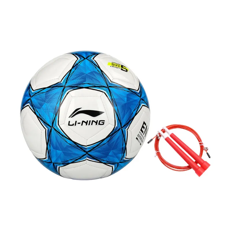 LiNing Size 5 Soccer TPU Machine Stitched Soccer Ball Unisex White, Blue-11