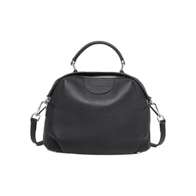 AOKANG Cow Leather With Synthetic Leather Crossbody Bag, Small Square Bag, Handbag Women's Classic Black-1