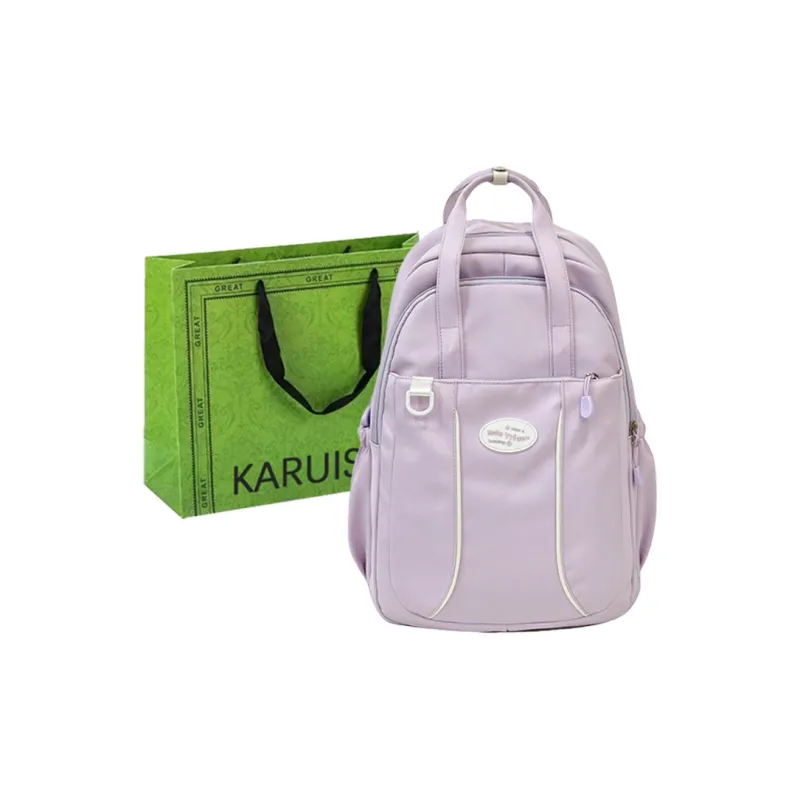 KARUISHA Nylon Backpack Women's Yellow/Pink/Blue/Purple/Black-12