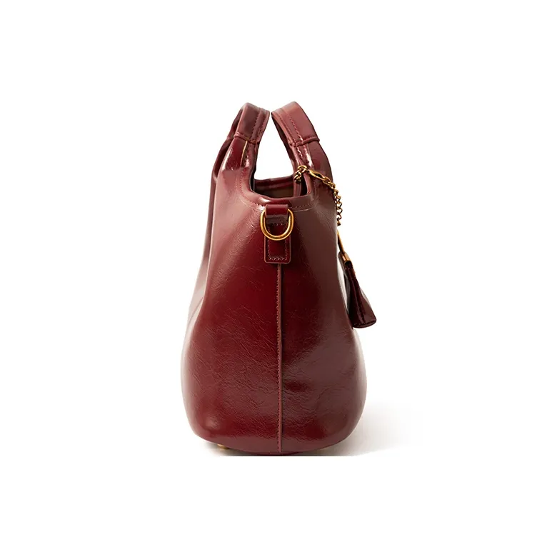 Vigno Synthetic Leather Handbag, One Shoulder, Crossbody Bag Regular Women's Red-4