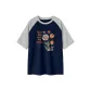 Navy Blue & White Heather Gray