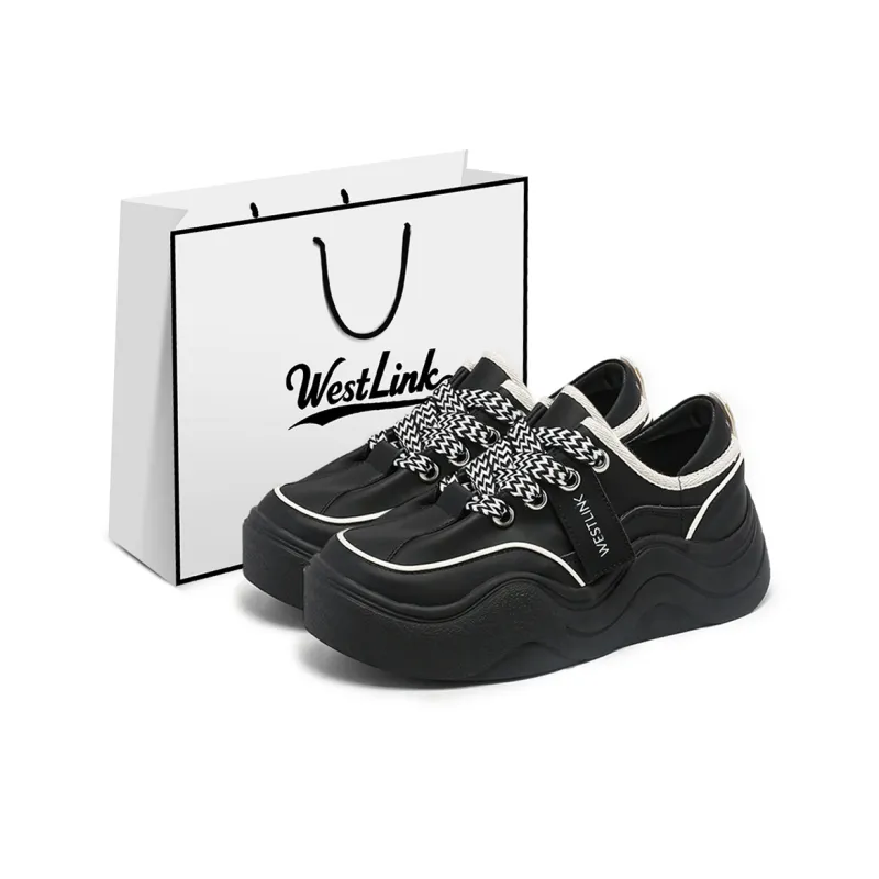 WESTLINK Height Increasing Slip Resistant Low Top Skateboard Shoes Women's-0