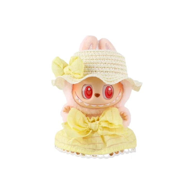 [Modified Doll] POP MART Labubu THEMONSTERS Sitting Party Collection, Vinyl 2.0 Puffy Skirt Bowknot Hang Tag Box 15cm-15