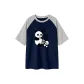 Navy Blue & White Heather Gray