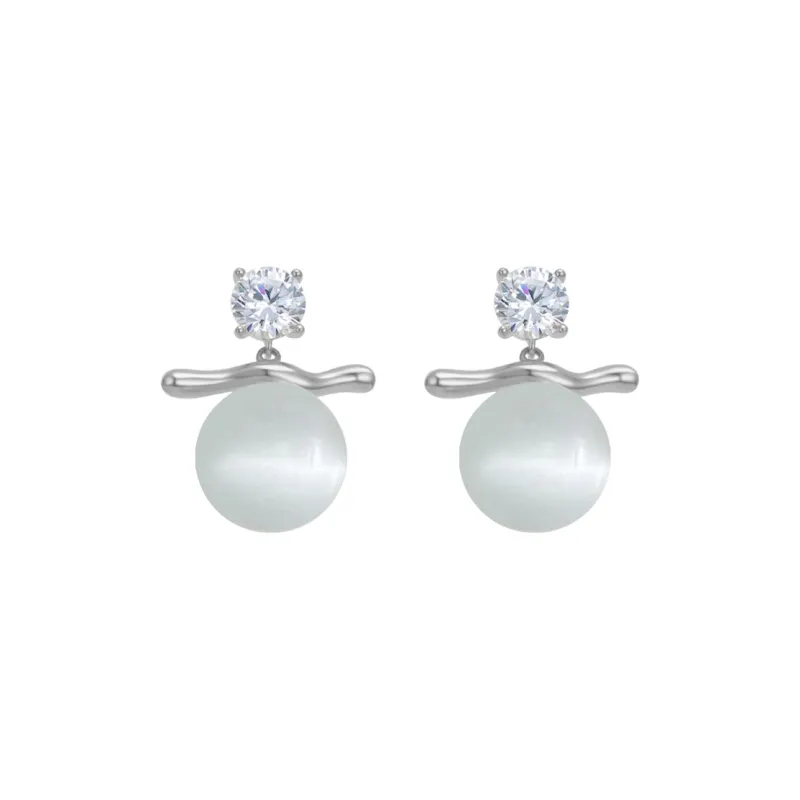 QIANFANGDAHUANGYE Zircon Stud Earrings Women's-0