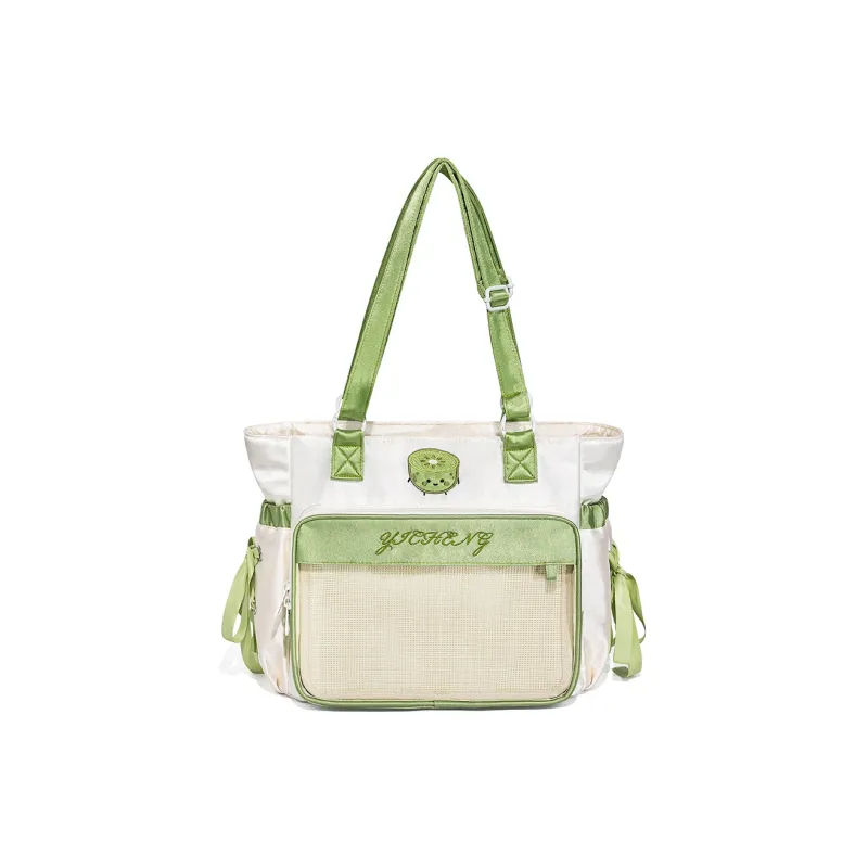 THE JUNCO Texture Satin Backpack Women's Ocean Green-3