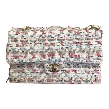 CHANEL Classic Flap CF Cotton Tweed Shoulder Bag, Crossbody Bag Women's Multicolor
