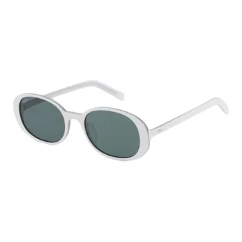 Fakeme Plate Frame Oval Sunglasses Unisex White