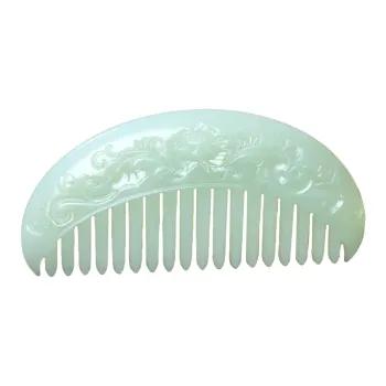 Jade Charm Yao Hetian Jade Comb White Jade/Pale Greenish White Jade Women's